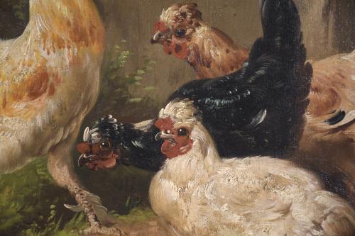 PAUL H. SHOUTEN (1860-1922). "GALLINAS".