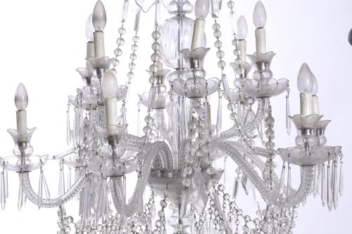 LA GRANJA STYLE CRYSTAL CEILING LAMP, 20TH CENTURY.