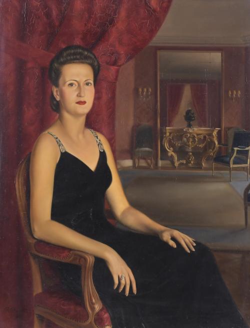 RAMÓN PICHOT SOLER (1924-1996). "RETRATO SEÑORA", 1945.