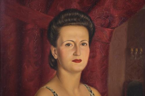 RAMÓN PICHOT SOLER (1924-1996). "RETRATO SEÑORA", 1945.