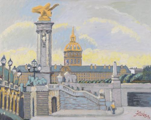 JORDI CURÓS (1930-2017). "PUENTE ALEXANDRE III", Paris, 1990.