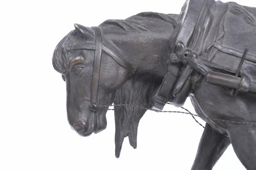 ESCUELA ESPAÑOLA, SIGLO XX. ESCULTURA "ARADO CON CABALLO".