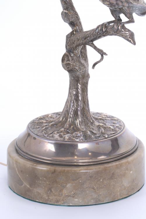 SILVER TABLE LAMP, 20TH CENTURY.