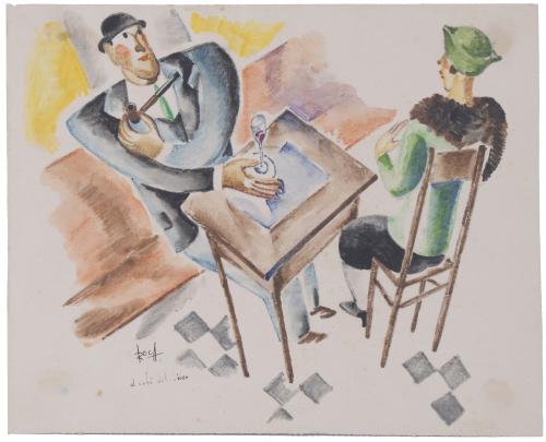 ANTONI ROCA MARISTANY (1895-1977).  Pareja de dibujos. "AL 