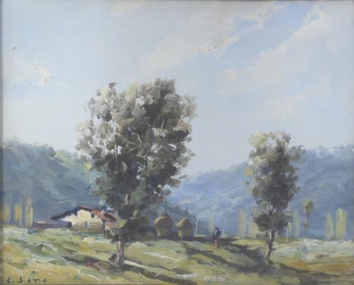 727-RAFAEL FERNÁNDEZ DE SOTO (1915-1984). "PAISAJE OLOT", 1946.