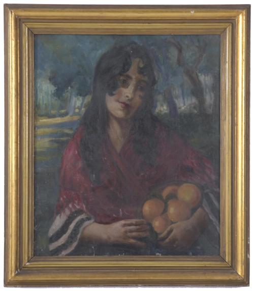 20TH CENTURY SPANISH SCHOOL. "GIRL WITH ORANGES".