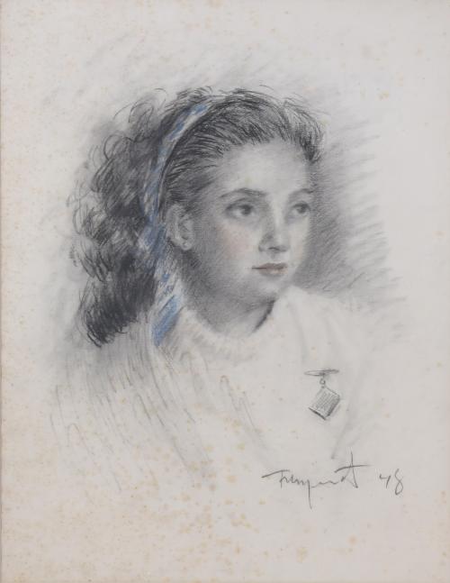 830-GUILLEM FRESQUET BARDINA (1914-1991). "RETRATO NIÑA", 1948