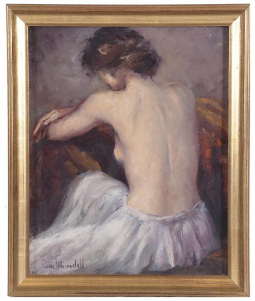 ROSER VINARDELL (1941).  "DESNUDO FEMENINO DE ESPALDAS".