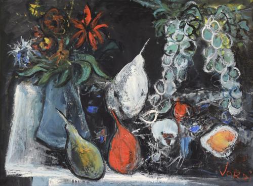 791-JORDI MERCADÉ FARRÉS (1923-2005). "BODEGÓN FRUTAS Y FLORES".