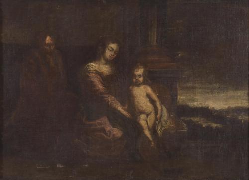 18TH CENTURY, SPANISH SCHOOL. "HOLY FAMILY".