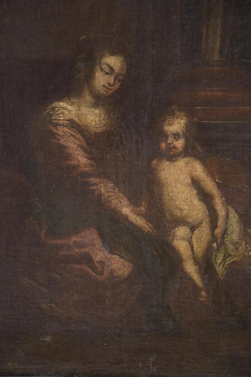 18TH CENTURY, SPANISH SCHOOL. "HOLY FAMILY".