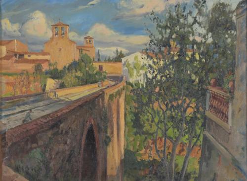 671-ISIDRE ODENA DAURA (1910-2008) "PONT DE SANT PERE", Tarrasa.