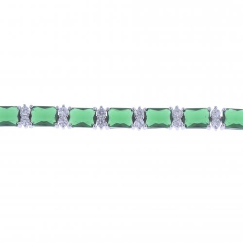 RIVIÈRE BRACELET WITH RHINESTONES AND ZIRCONS.