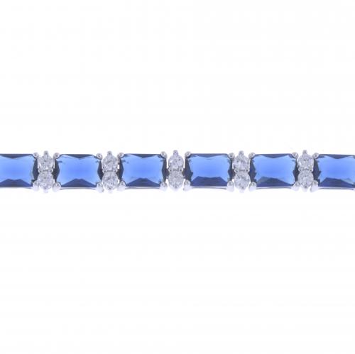 RIVIÈRE BRACELET WITH RHINESTONES AND ZIRCONS.