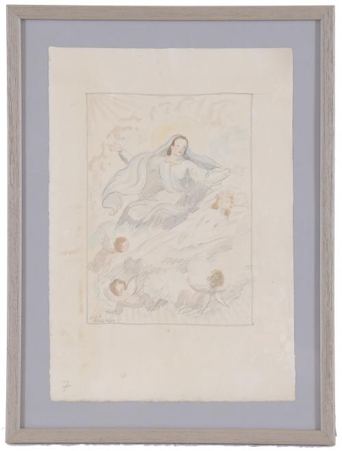 LOLA ANGLADA (1892-1984).  "VIRGEN Y ANGELITOS".