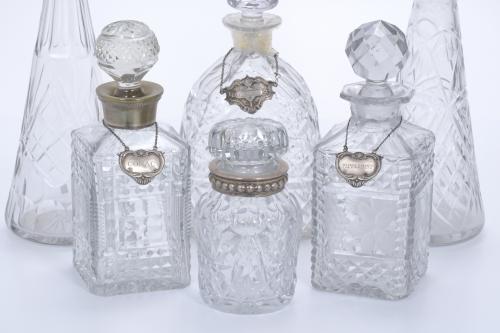 SIX LIQUOR BOTTLES, 20TH CENTURY.