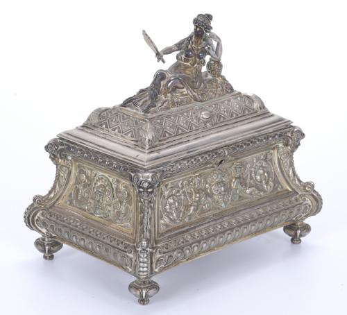 CAJA DE ÉPOCA NAPOLEÓN III EN PLATA.