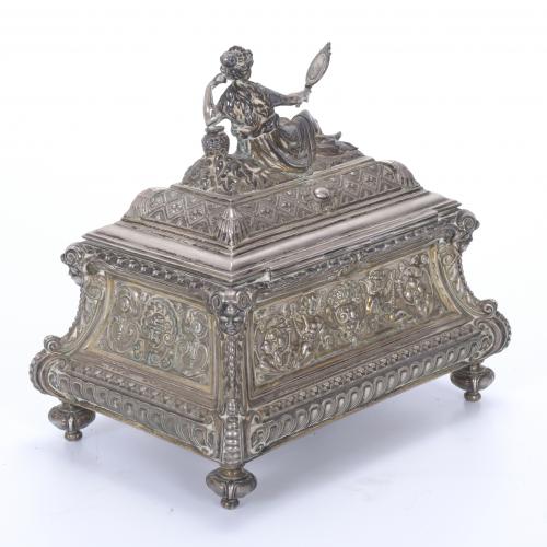 CAJA DE ÉPOCA NAPOLEÓN III EN PLATA.