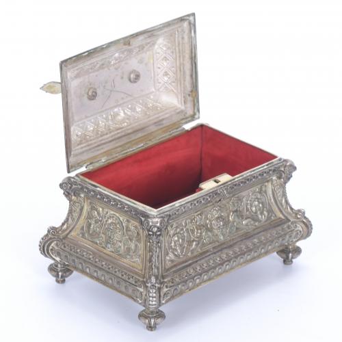 CAJA DE ÉPOCA NAPOLEÓN III EN PLATA.