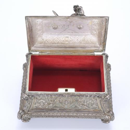 CAJA DE ÉPOCA NAPOLEÓN III EN PLATA.