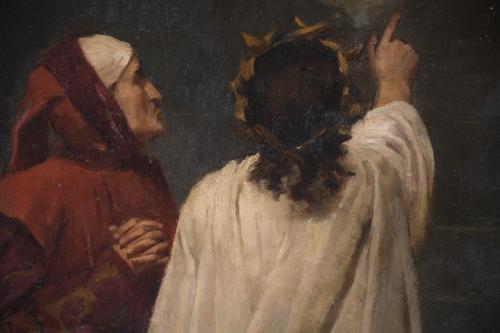 J. BARLÉS (1865-1888). "DANTE Y VIRGILIO OBSERVANDO A PAOLO