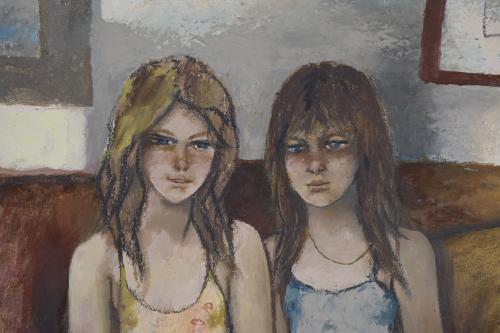 RAMÓN AGUILAR MORÉ (1924-2015). "NIÑAS SENTADAS", 1983.