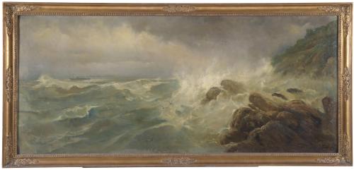 RICARDO MARTÍ AGUILÓ (1868-1936). "RAGING SEA".