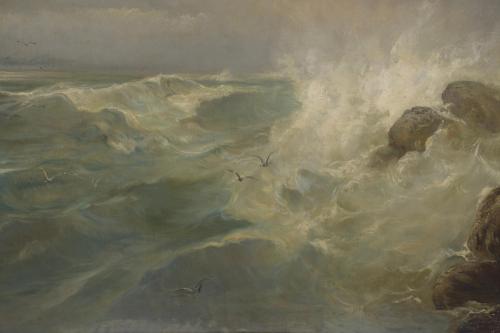 RICARDO MARTÍ AGUILÓ (1868-1936). "RAGING SEA".