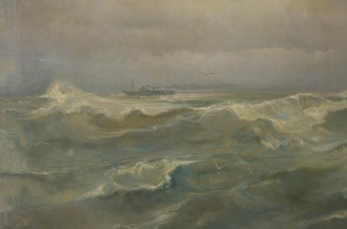 RICARDO MARTÍ AGUILÓ (1868-1936). "RAGING SEA".