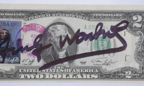 ATRIBUIDO A ANDREW WARHOL (1928-1987). BILLETE AMERICANO DE