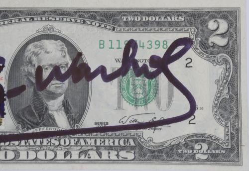 ATRIBUIDO A ANDREW WARHOL (1928-1987). BILLETE AMERICANO DE