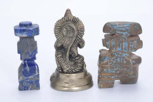 SET OF SEVEN ETHNIC SCULPTURES. 19TH CENTURY.