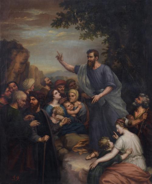 ANTONI FERRAN Y SATAYOL (1786-1857).  "SAN PABLO PREDICANDO", circa 1855.