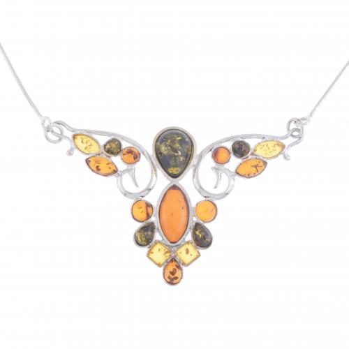 NECKLACE WITH AMBER SIMILE.