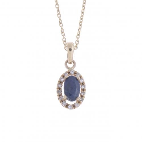 PENDANT WITH SAPPHIRE.