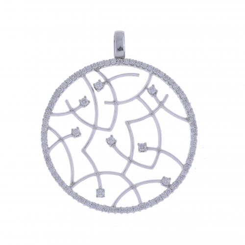 ROUND PENDANT WITH DIAMONDS.