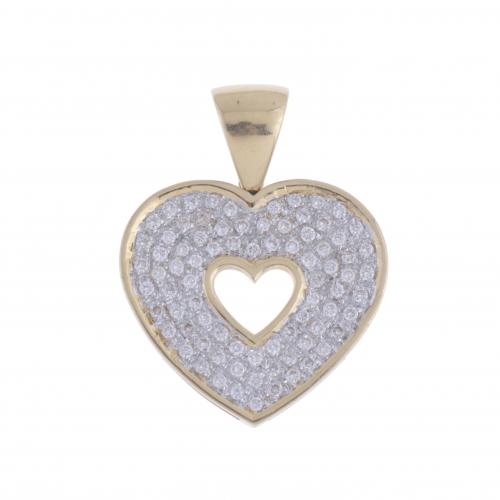 HEART-SHAPED PENDANT WITH DIAMONDS.