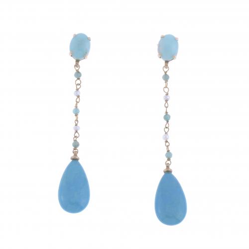 LONG EARRINGS WITH TURQUOISES.