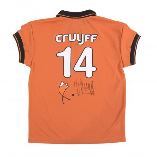 443-CAMISETA DE AGRADECIMIENTO DE LA FUNDACIÓN CRUYFF FIRMADA, 2005.