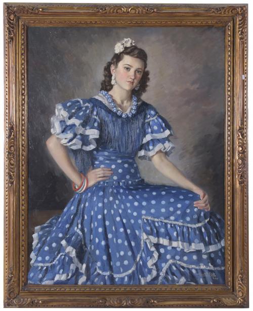 ALBERT RÀFOLS CULLARÉS (1892-1986).  "JOVEN CON VESTIDO DE