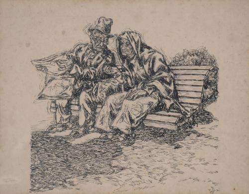 ALEJANDRO SIRIO-NICANOR ÁLVAREZ (1890-1953). "ELDERLY COUPLE".