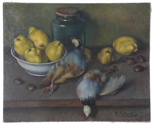 RAMON RIBAS RIUS (1903 - 1983) "STILL LIFE WITH PARTRIDGES