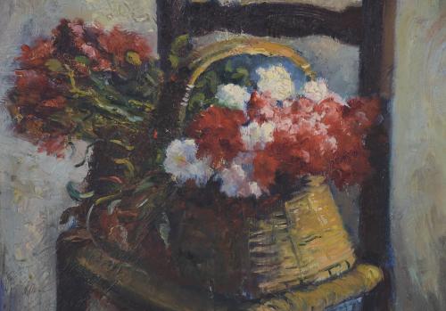 ELADI DUCH MOSTEIRO (1931-2020).  "CESTA DE FLORES SOBRE SI