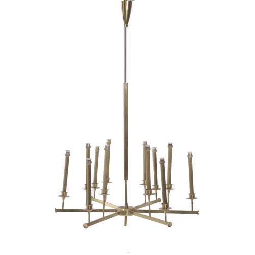 GAETANO SCOLARI (1927-1994). BRASS CEILING LAMP, 20TH CENTURY.