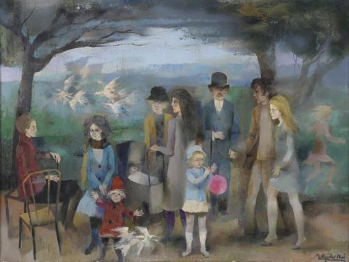 748-RAMÓN AGUILAR MORÉ (1924-2015). "FAMILIA EN EL PARQUE".