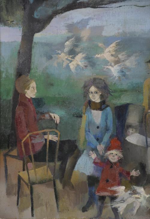 RAMÓN AGUILAR MORÉ (1924-2015). "FAMILIA EN EL PARQUE".