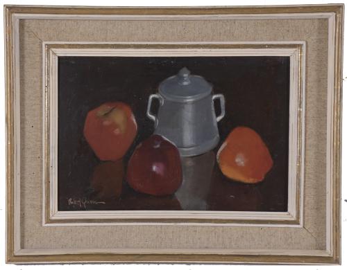 RAFAEL GRIERA (1934-2018).  "STILL LIFE WITH APPLES".