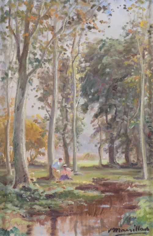 JOAQUIM MARSILLACH CODONY (1905-1986). "FOREST WITH FIGURES".