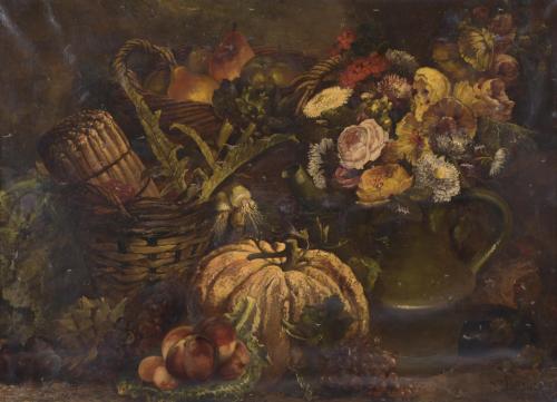 706-VIVANT BEAUCÉ (1818-1876).   "STILL LIFE WITH PUMPKIN".