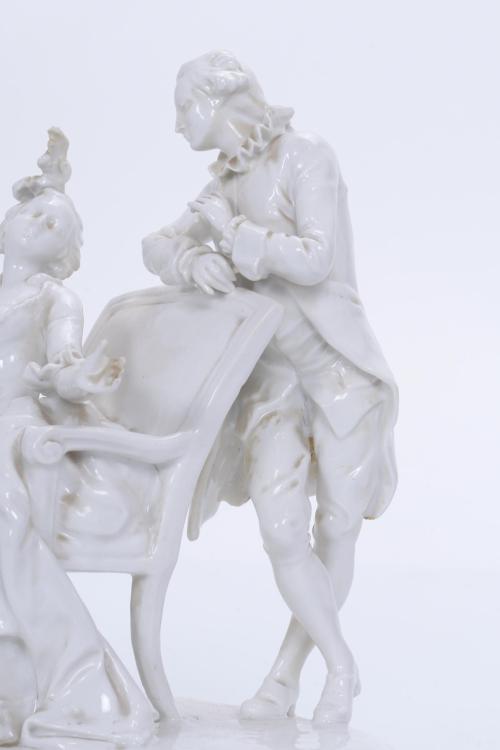 GRUPO EN PORCELANA SIGUIENDO MODELOS DE MEISSEN, SIGLO XX.